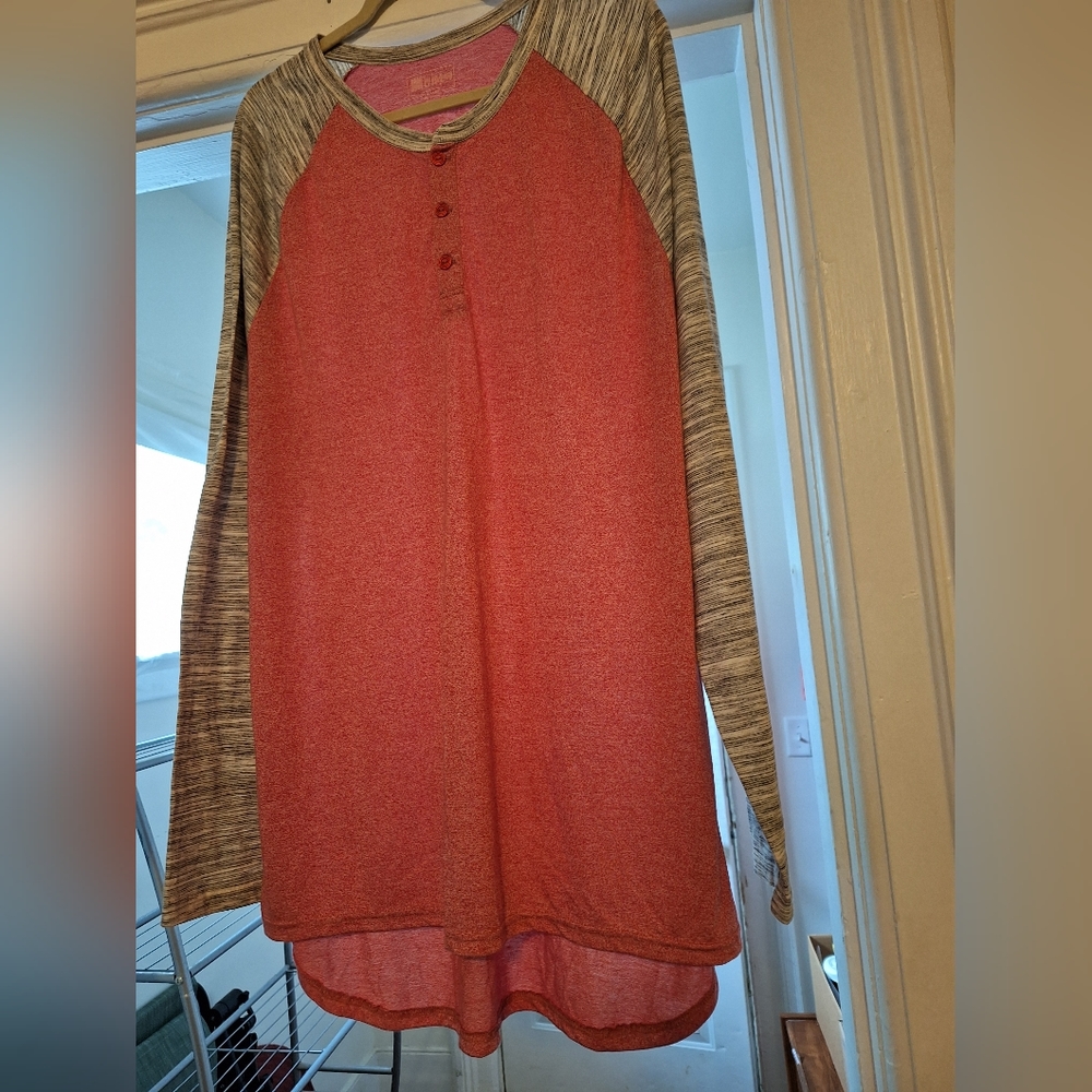 LuLaRoe "Mark" Men's Long Sleeve Henley Style Top NWT Size 3xl